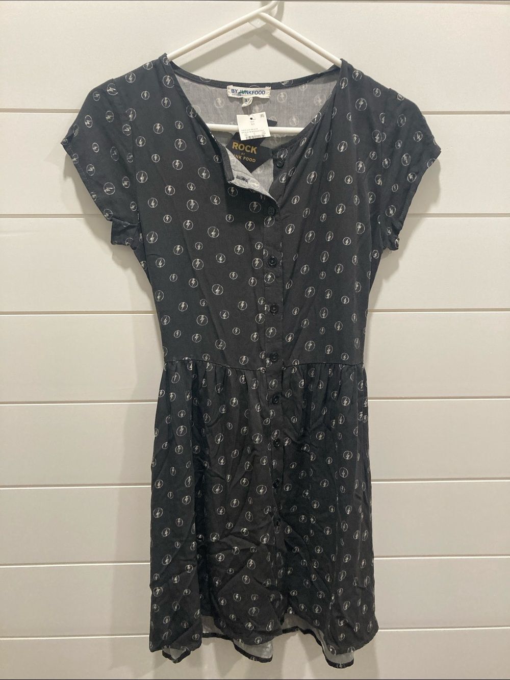 New w Tag -Rock by JunkFood AC/DC Lightning Bolt Skater Dress - Size XS- Grunge